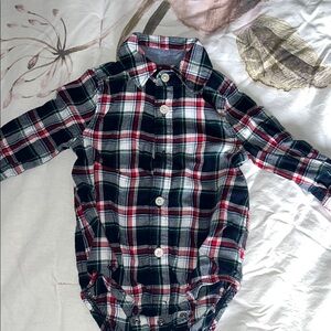 Plaid Long Sleeve Baby Onesie